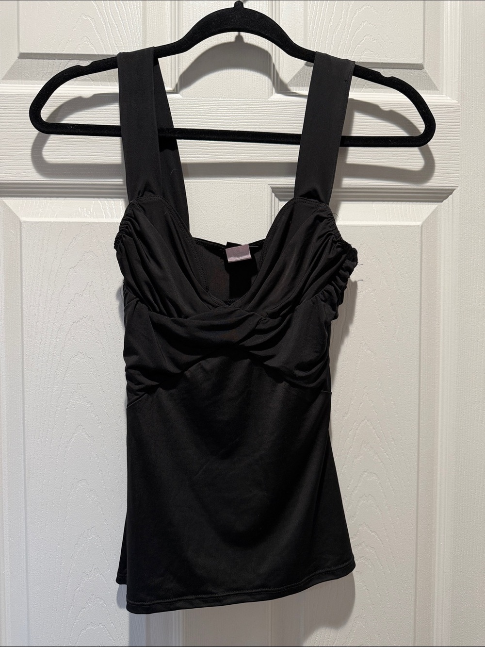Frederick's of Hollywood Black Twisted Front Tank - Picture 1 of 3